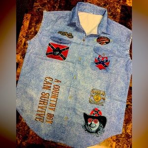 Hank Williams Jr. Cut Off Jean Shirt